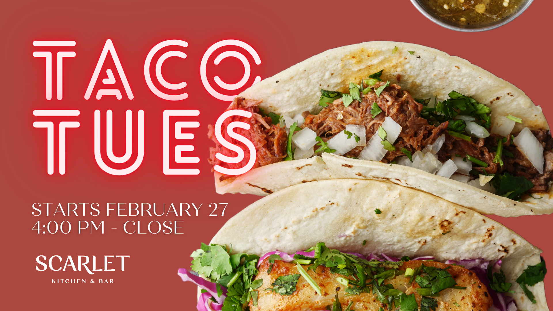 Taco Tuesday at Scarlet Kitchen & Bar